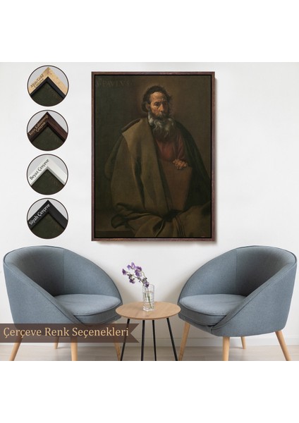 Çerçeveli Dekoratif Kanvas Tablo, Diego Velázquez - Aziz Paul TABLO-7389