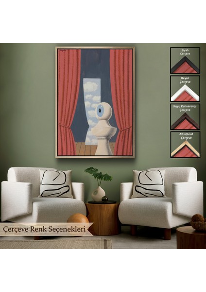 Çerçeveli Dekoratif Kanvas Tablo, Rene Magritte Belçika Sürrealizim Shekspare TABLO-7327