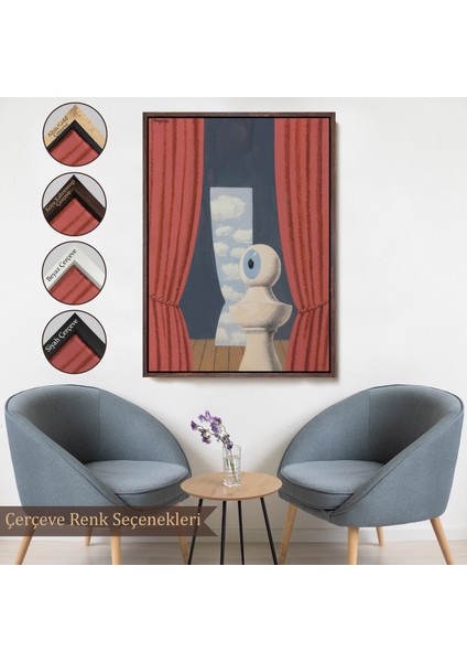 Çerçeveli Dekoratif Kanvas Tablo, Rene Magritte Belçika Sürrealizim Shekspare TABLO-7327