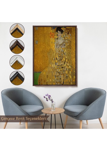 Çerçeveli Dekoratif Kanvas Tablo, Gustav Klimt - Adele Bloch-Bauer I'in Portre TABLOSU-7378