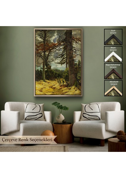 Çerçeveli Dekoratif Kanvas Tablo, Franz Marc - Ilkbaharda Meşe Ağaçları TABLO-7287