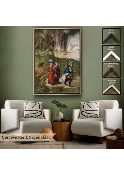 Çerçeveli Dekoratif Kanvas Tablo, Albrecht Dürer - Lüt ve Kızları Tablosu-Lot And His DAUGHTERS-7355