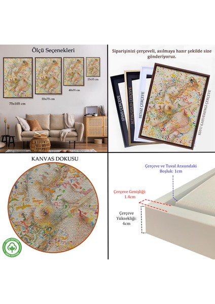 Çerçeveli Dekoratif Kanvas Tablo, Salvador Dali - Joueuse De Mandole TABLO-7397 indirimleri