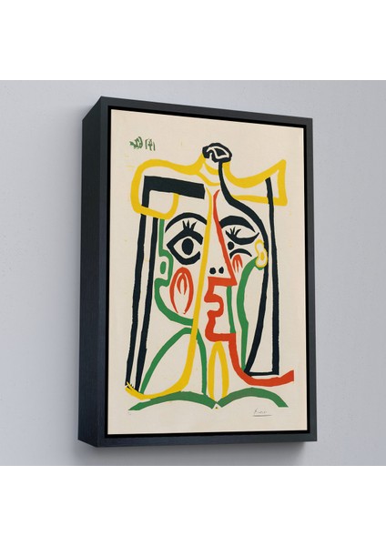 Çerçeveli Dekoratif Kanvas Tablo, Pablo Picasso - Jacqueline'in Hasır Şapkalı TABLO-7419 modelleri
