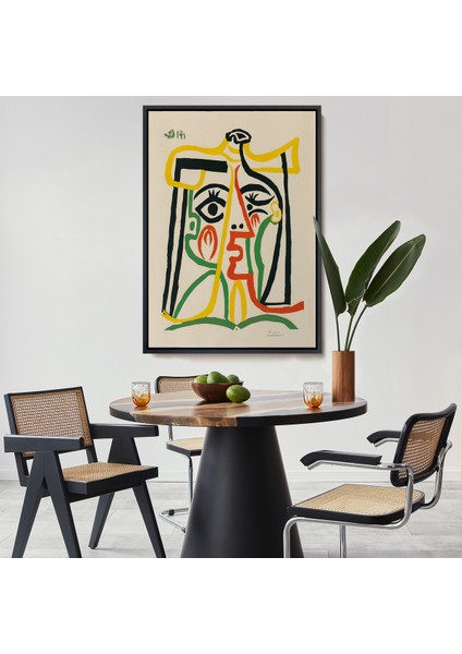 Çerçeveli Dekoratif Kanvas Tablo, Pablo Picasso - Jacqueline'in Hasır Şapkalı TABLO-7419