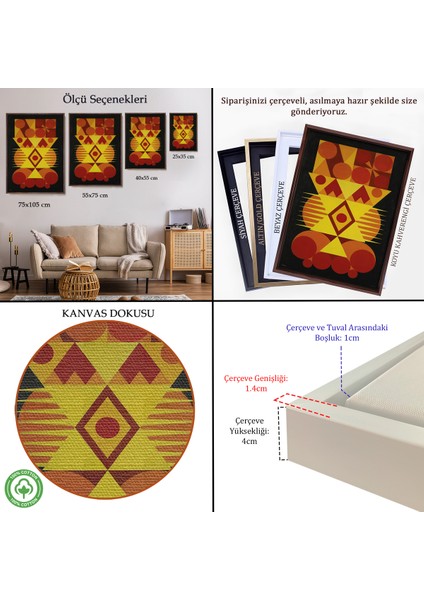 Çerçeveli Dekoratif Kanvas Tablo, Auguste Herbin - Femme TABLO-7294 indirimleri