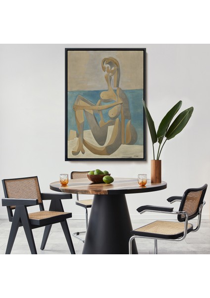 Çerçeveli Kanvas Tablo, Salvador Dali - Plajda Oturan Yüzücü - Seated Bather On The BEACH-7405