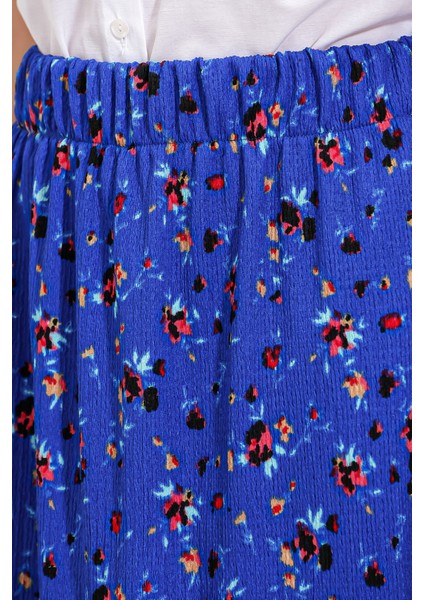 Kadın BDART Esnek Bel ile Dokulu Uzun Triko Etek Kobalt Mavisi fırsatları