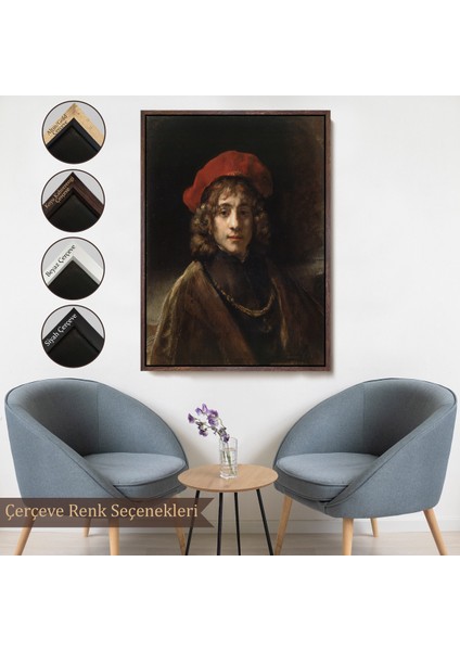 Çerçeveli Dekoratif Kanvas Tablo, Rembrandt - Sanatçının Oğlu Titus -Titus, The Artist's SON-7438