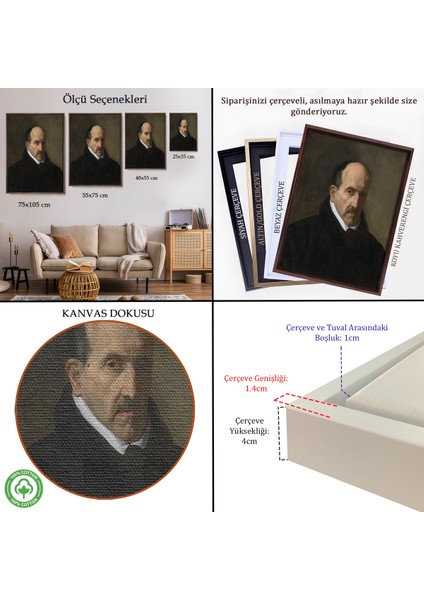 Çerçeveli Dekoratif Kanvas Tablo, Velázquez - Şair Luis De Góngora TABLOSU-7357 indirimleri