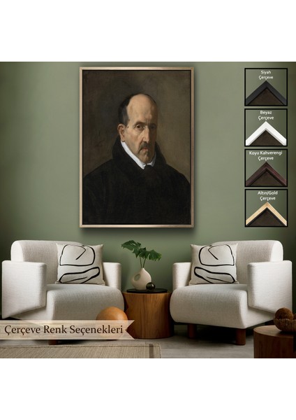 Çerçeveli Dekoratif Kanvas Tablo, Velázquez - Şair Luis De Góngora TABLOSU-7357