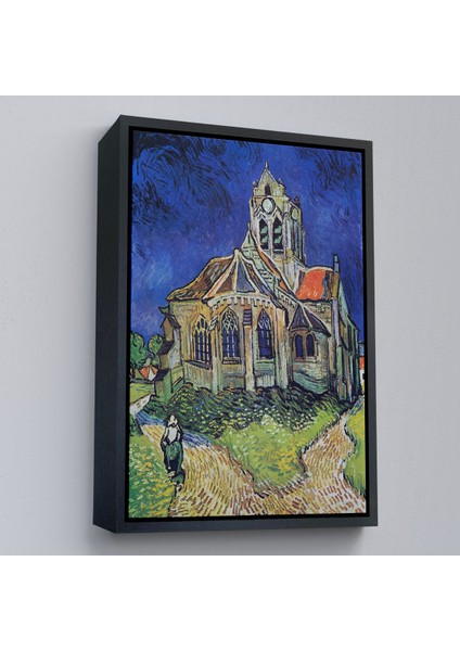 Çerçeveli Dekoratif Kanvas Tablo, Vincent Van Gogh Auversdeki Kilise TABLOSU-7445