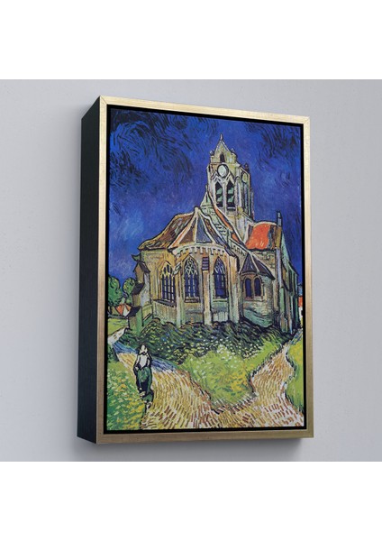 Çerçeveli Dekoratif Kanvas Tablo, Vincent Van Gogh Auversdeki Kilise TABLOSU-7445 modelleri