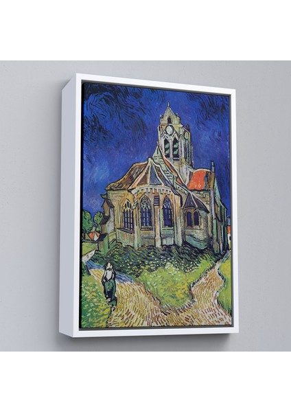 Çerçeveli Dekoratif Kanvas Tablo, Vincent Van Gogh Auversdeki Kilise TABLOSU-7445 fırsatları