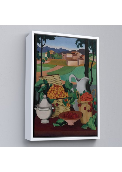 Çerçeveli Dekoratif Kanvas Tablo, Auguste Herbin - Kirazlar Tablosu - CHERRIES-7354