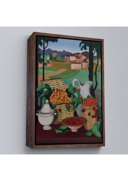 Çerçeveli Dekoratif Kanvas Tablo, Auguste Herbin - Kirazlar Tablosu - CHERRIES-7354 fiyatları