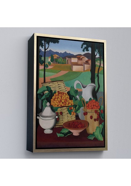 Çerçeveli Dekoratif Kanvas Tablo, Auguste Herbin - Kirazlar Tablosu - CHERRIES-7354 modelleri