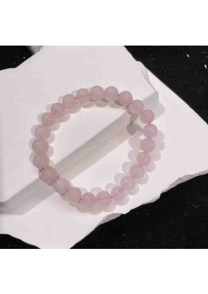 Mat Gül Kuvars Bileklik – Sevgi, Huzur ve Duygusal Şifa Taşı - 100%100 Doğal taş- 6 mm fiyatları