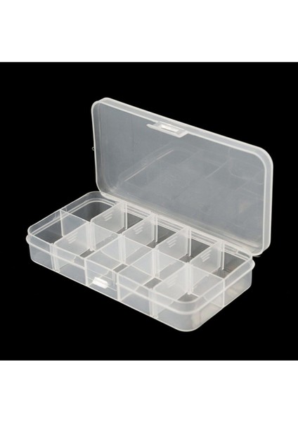 10 Bölmeli Küçük Boncuk Kutusu, 13,5X7X2,2 Cm, Gri, Plastik Organizer