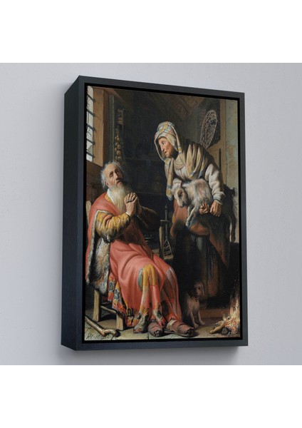 Çerçeveli Dekoratif Kanvas Tablo, Rembrandt - Tobit ve Anna Çocuk ile Birlikte TABLO-7439 modelleri