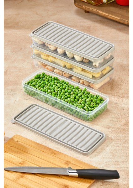 Buzdolabı ve Mikrodalga Saklama Kabı Seti, 4'lü, Hava Almaz, Beyaz, 1000ML modelleri