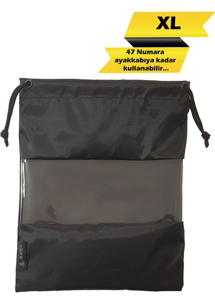 Şeffaf Pencereli Xl Su Geçirmez Ayakkabı Çantası, Düzenleyici, Siyah Renk