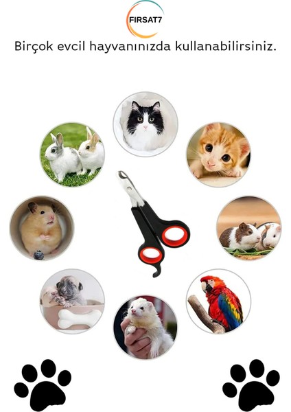 1 Adet Evcil Hayvan Tırnak Makası Hassas Dayanıklı Pet Makası Kedi Köpek Pati Tırnak Kırpma Makası