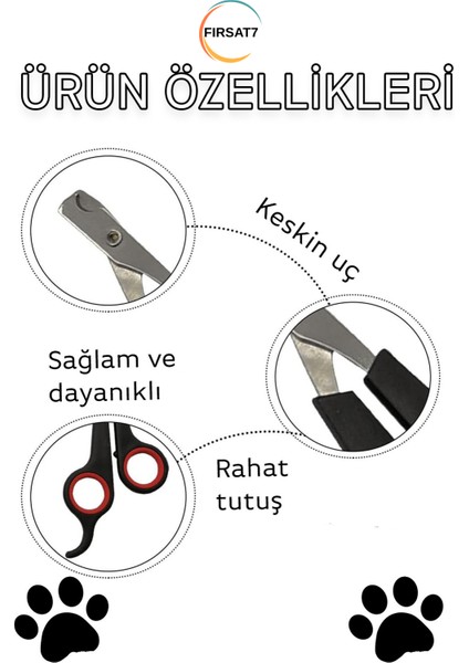 1 Adet Evcil Hayvan Tırnak Makası Hassas Dayanıklı Pet Makası Kedi Köpek Pati Tırnak Kırpma Makası