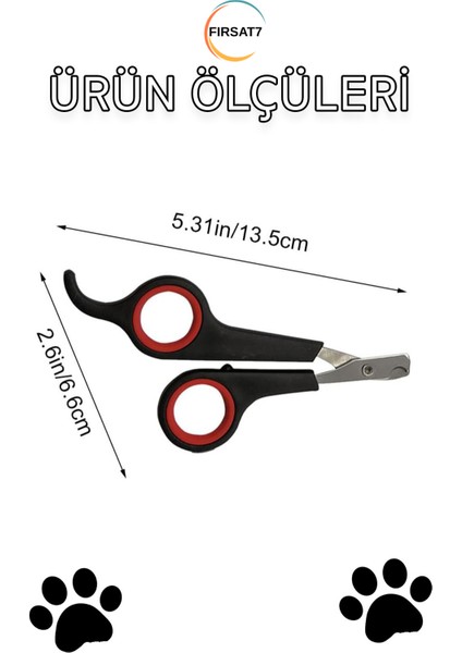 1 Adet Evcil Hayvan Tırnak Makası Hassas Dayanıklı Pet Makası Kedi Köpek Pati Tırnak Kırpma Makası