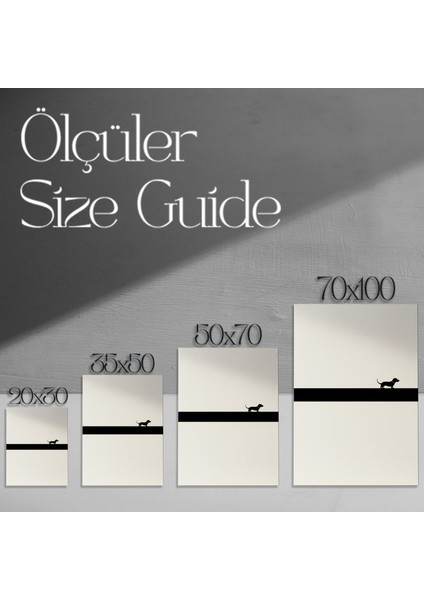 Minimalist Köpek Silüeti Tablosu modelleri