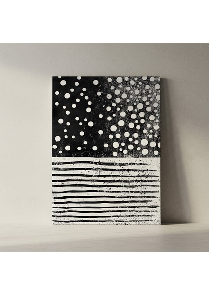 Soyut Nokta ve Çizgi Desenli Modern Sanat Tablosu fiyatları