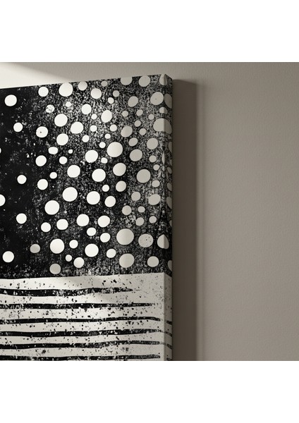 Soyut Nokta ve Çizgi Desenli Modern Sanat Tablosu indirimleri