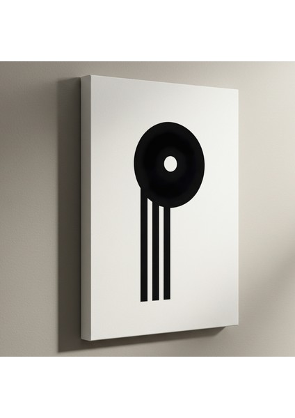 Minimalist Siyah Beyaz Soyut Sanat Tablosu