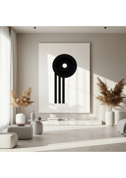 Minimalist Siyah Beyaz Soyut Sanat Tablosu fırsatları