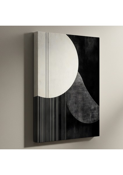 Soyut Geometri Siyah Beyaz Minimalist Tablo
