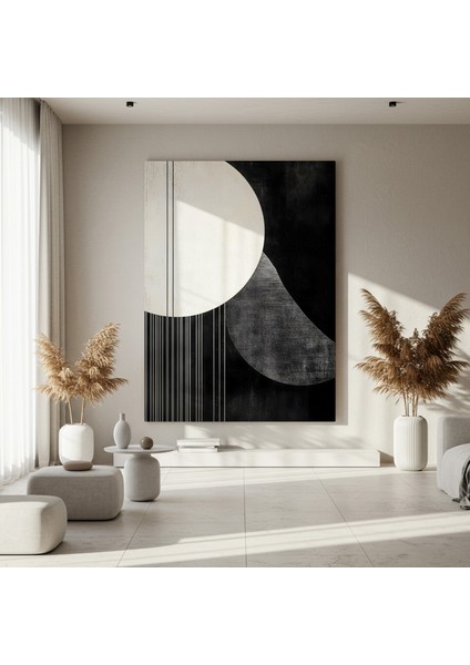 Soyut Geometri Siyah Beyaz Minimalist Tablo fırsatları