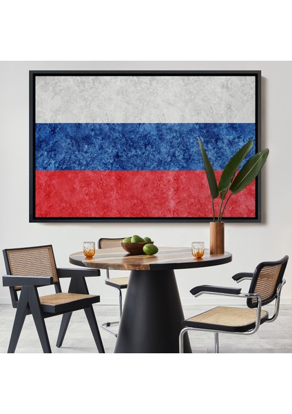 Çerçeveli Dekoratif Kanvas Tablo, Rusya BAYRAĞI-7271