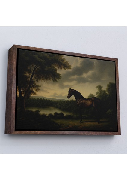 Çerçeveli Dekoratif Kanvas Tablo, Kahverengi Ingiliz Atı TABLOSU-7022