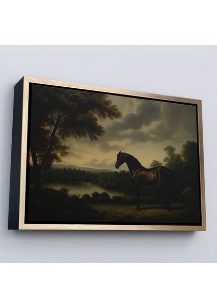 Çerçeveli Dekoratif Kanvas Tablo, Kahverengi Ingiliz Atı TABLOSU-7022 fiyatları
