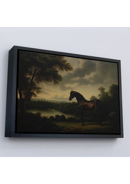 Çerçeveli Dekoratif Kanvas Tablo, Kahverengi Ingiliz Atı TABLOSU-7022 modelleri