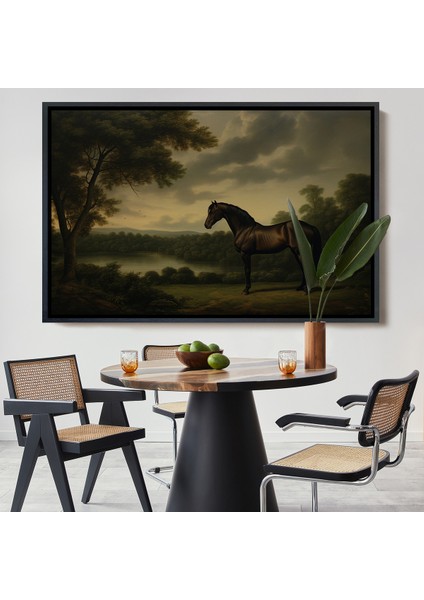 Çerçeveli Dekoratif Kanvas Tablo, Kahverengi Ingiliz Atı TABLOSU-7022