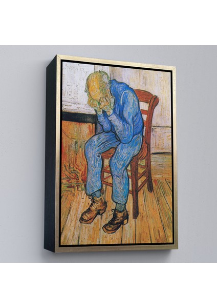 Çerçeveli Dekoratif Kanvas Tablo, Acı Çeken Yaşlı Adam Sonsuzluğun Eşiğinde - Vincent Van GOGH-7442 fiyatları