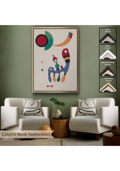 Çerçeveli Dekoratif Kanvas Tablo, Vasiliy Kandinsky - 11 Resim ve 7 Şiir Soyut TABLOSU-7485