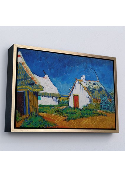 Çerçeveli Dekoratif Kanvas Tablo, Vincent Van Gogh - Saintes Mariesde Üç Beyaz Kulübe TABLOSU-7189