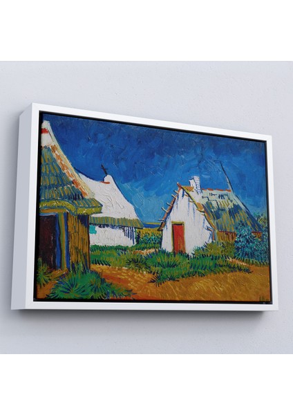 Çerçeveli Dekoratif Kanvas Tablo, Vincent Van Gogh - Saintes Mariesde Üç Beyaz Kulübe TABLOSU-7189 fırsatları