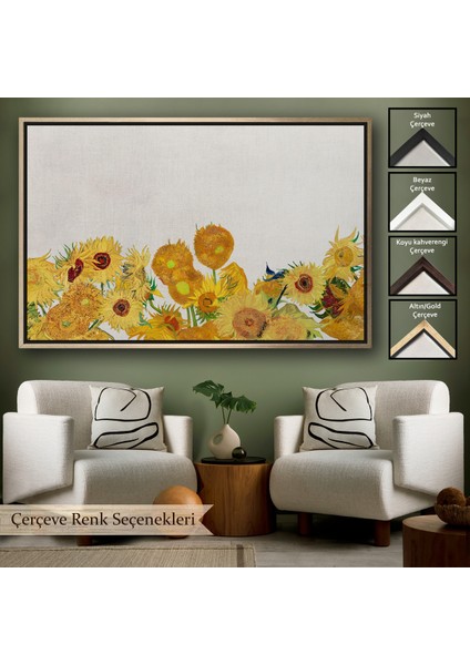 Çerçeveli Dekoratif Kanvas Tablo, Vincent Van Gogh - Ayçiçekleri TABLO-7149