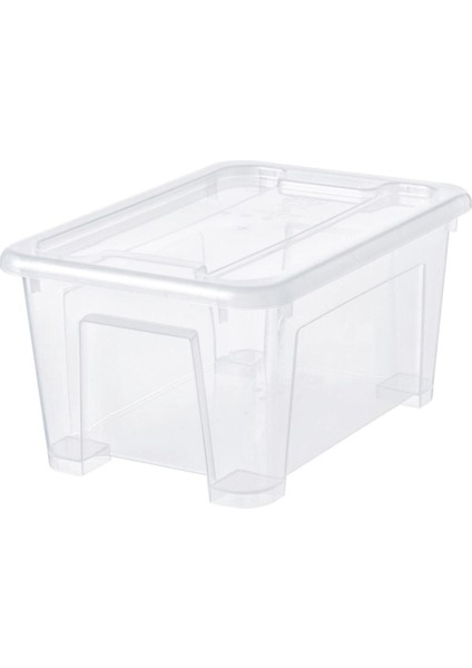 28X20X14 cm Çok Renkli Kapaklı Şeffaf Saklama Kutusu, 5 Lt, Düzenli Depolama Sağlar