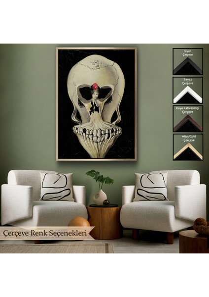 Çerçeveli Dekoratif Kanvas Tablo, Salvador Dali - Balerin ve Kafatası TABLO-7393