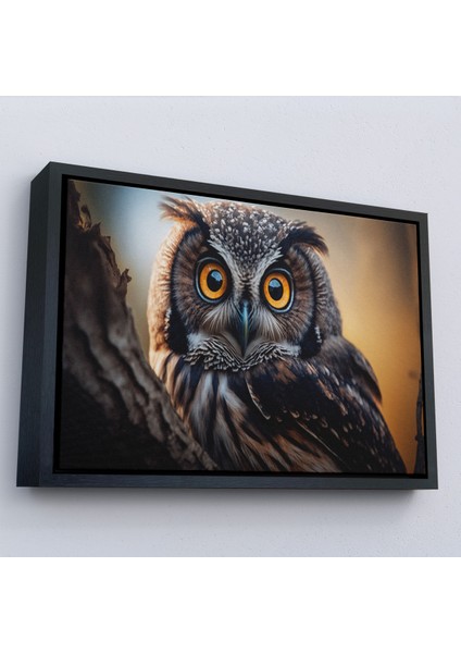 Çerçeveli Dekoratif Kanvas Tablo, Sevimli Baykuş TABLOSU-7223