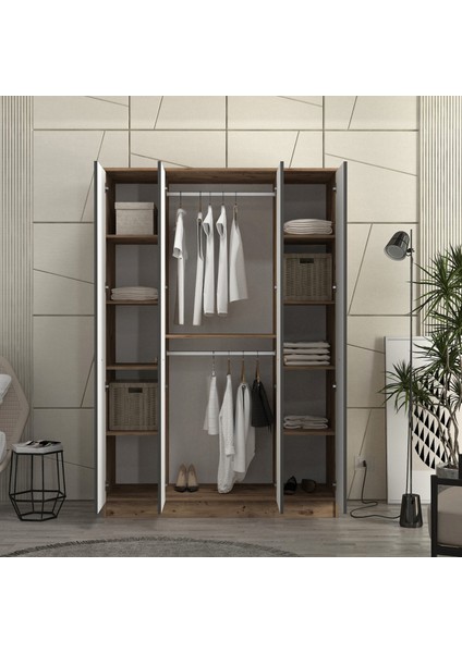 Luna 4 Kapaklı Bazalı Gardırop Tamamı Mdf modelleri